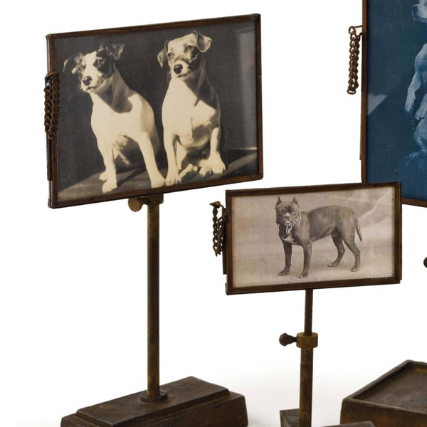 Vintage Metal Photo Holders (Set of 4)